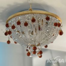 Plafon 3xE14 8W złoty/kryształ
